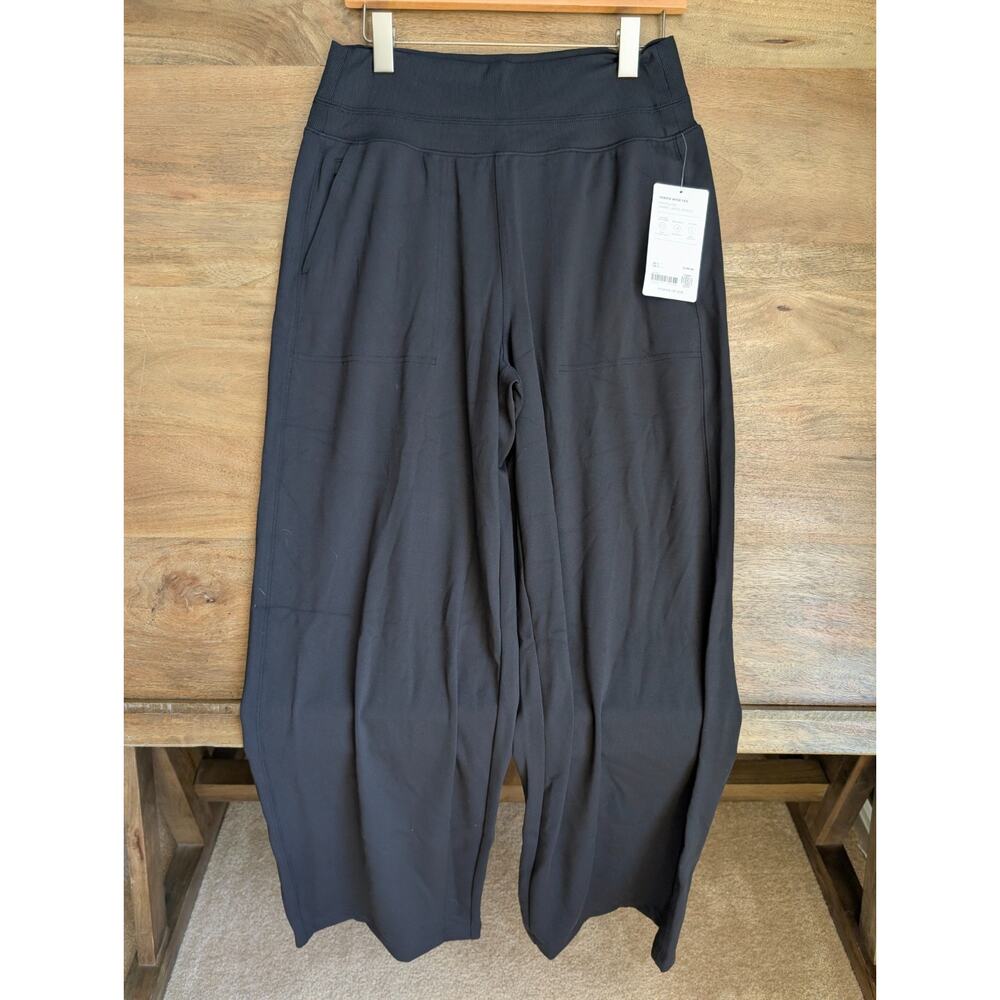 Athleta Pants Women Medium Tall Black Wicking Venice Wide Leg Pull On NWT